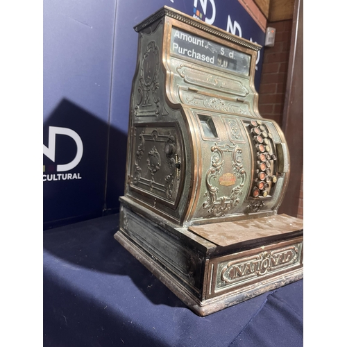 24 - VICTORIAN BRASS & BRONZE TABLE TOP TILL