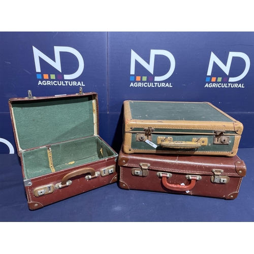 271 - THREE LEATHER SUITCASES