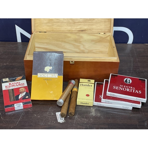 347 - HUMIDOR & CIGARS