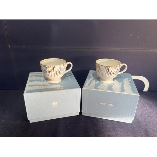 350 - PAIR OF COMMEMORATIVE WEDGWOOD CUPS