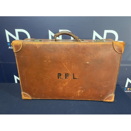 381 - LEATHER SUITCASE