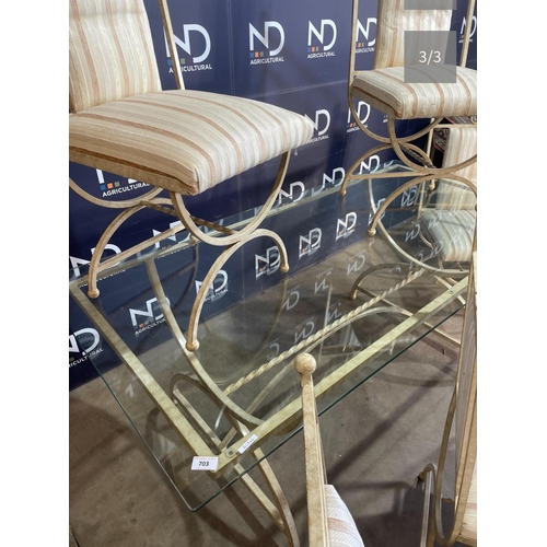 637 - GLASS TABLE & CHAIRS