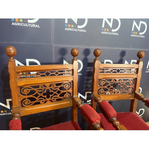 691 - TWO ORNATELY CARVED CARVER CHAIRS