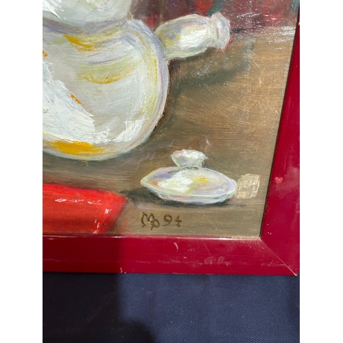 89 - OIL ON BOARD STILL LIFE