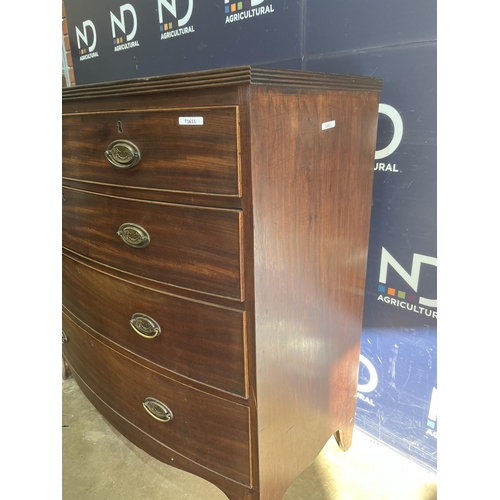 48 - MAHOGANY BOW FRONTED CHEST OF DRAWERS