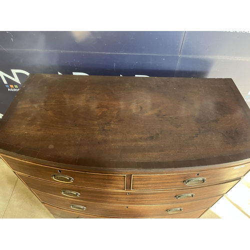 48 - MAHOGANY BOW FRONTED CHEST OF DRAWERS