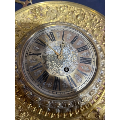 69 - VICTORIAN BRASS WALL CLOCK