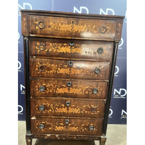 46 - DUTCH MARQUETRY TALL CHEST