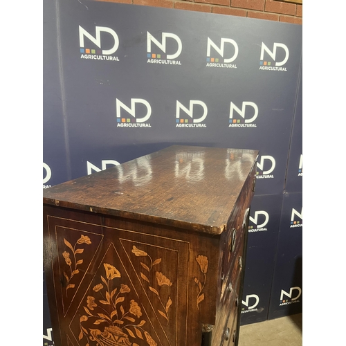 46 - DUTCH MARQUETRY TALL CHEST