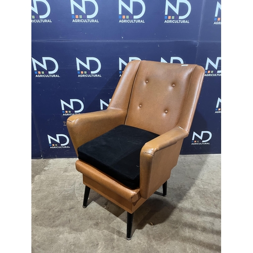 54 - MID CENTURY LEATHER CHAIR