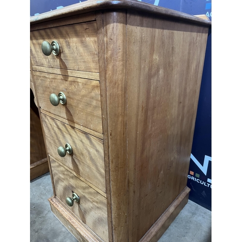 55 - VICTORIAN PINE DESK WITH BRASS HANDLES