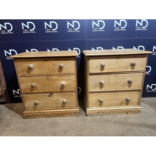 9 - PAIR OF VICTORIAN PINE CHEST OF DRAWERS