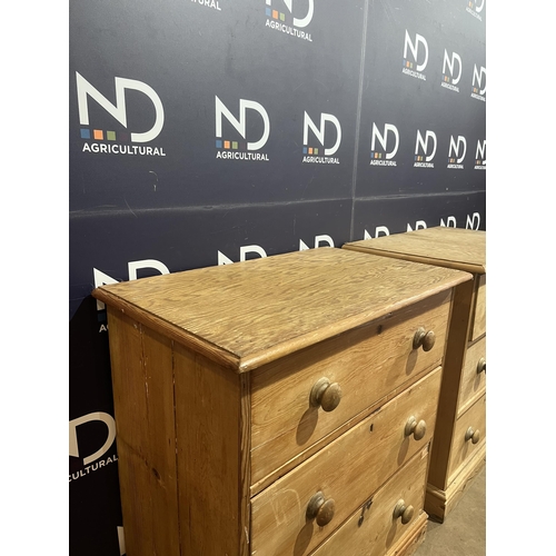 9 - PAIR OF VICTORIAN PINE CHEST OF DRAWERS