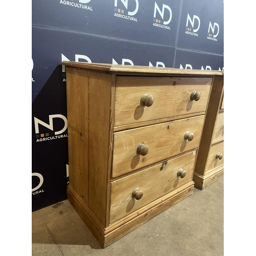 9 - PAIR OF VICTORIAN PINE CHEST OF DRAWERS