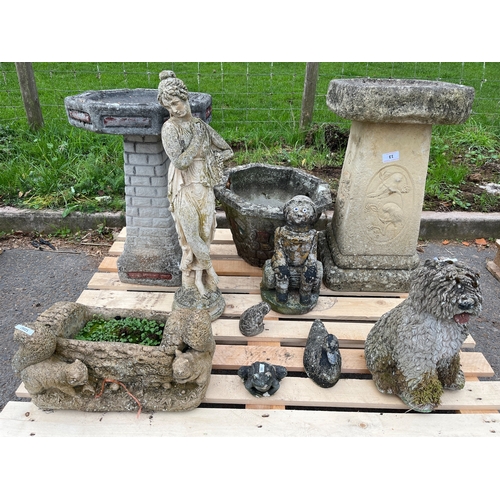 13 - QTY OF STONE GARDEN ORNAMENTS