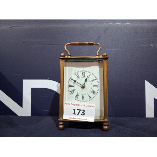 173 - FRENCH CARRIAGE CLOCK WITH ORIGINAL CASE