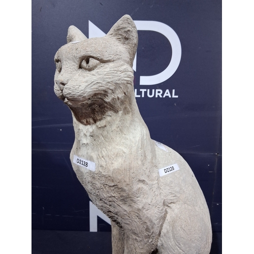 COMPOSITE STONE CAT FIGURE