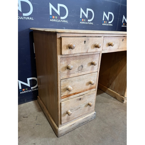 275 - VICTORIAN PINE PEDESTAL  DESK