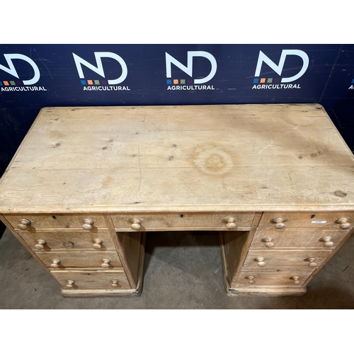 275 - VICTORIAN PINE PEDESTAL  DESK