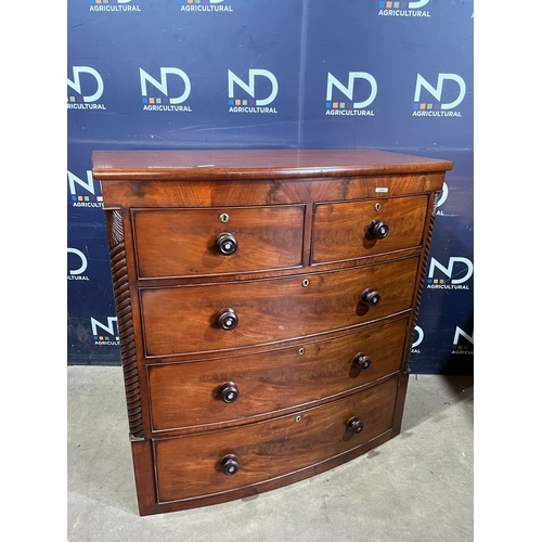 281 - BOW FRONTED CHEST OF DRAWERS