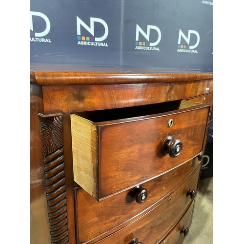 281 - BOW FRONTED CHEST OF DRAWERS