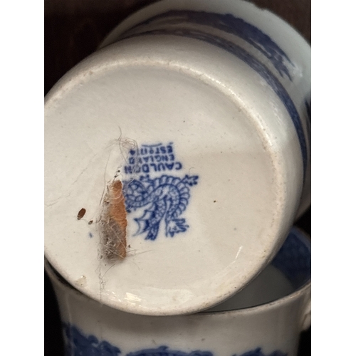 296 - PART BLUE AND WHITE TEA SET / DINNER SET