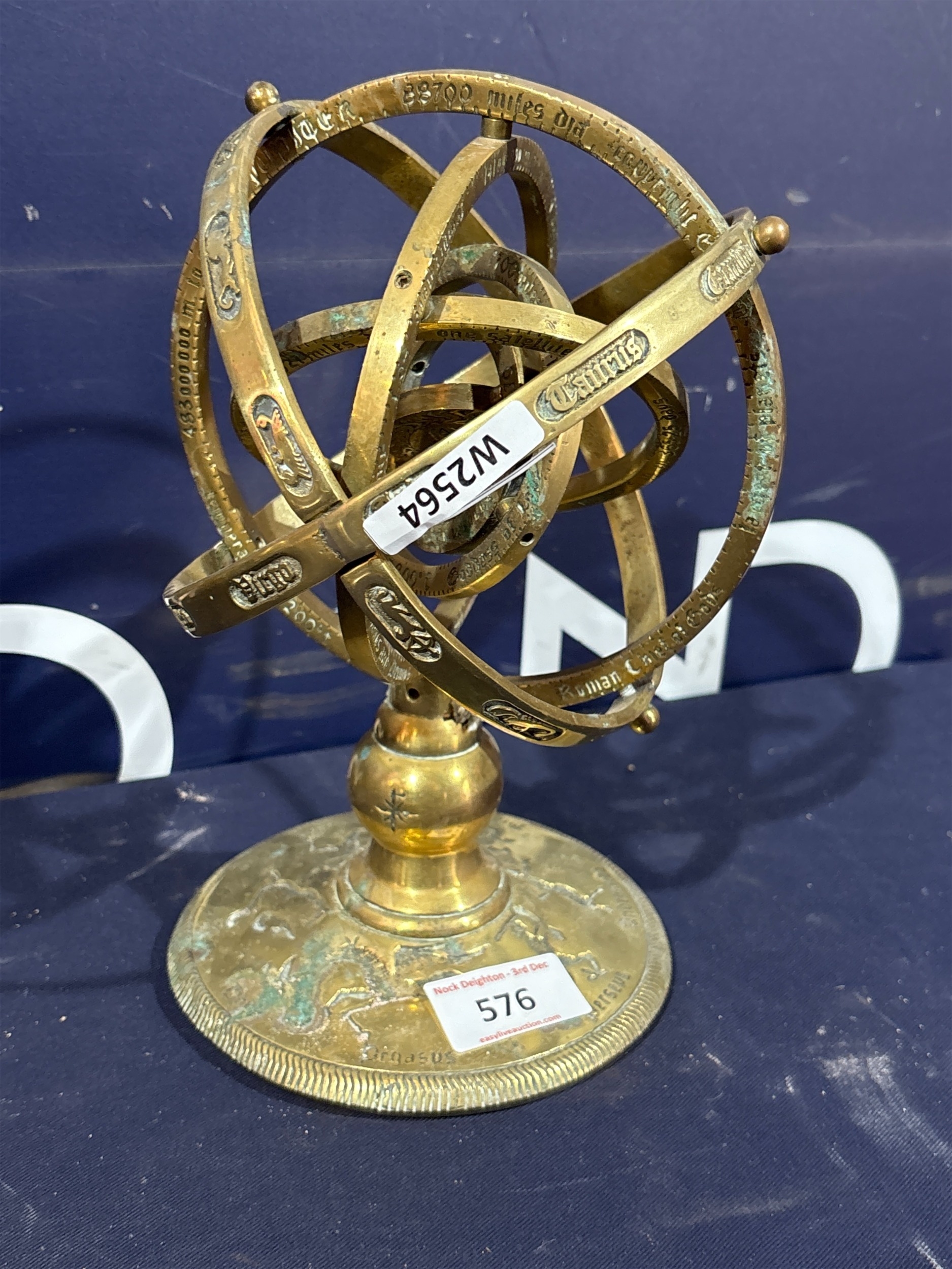 BRASS ARMILLARY SPHERE ON STAND