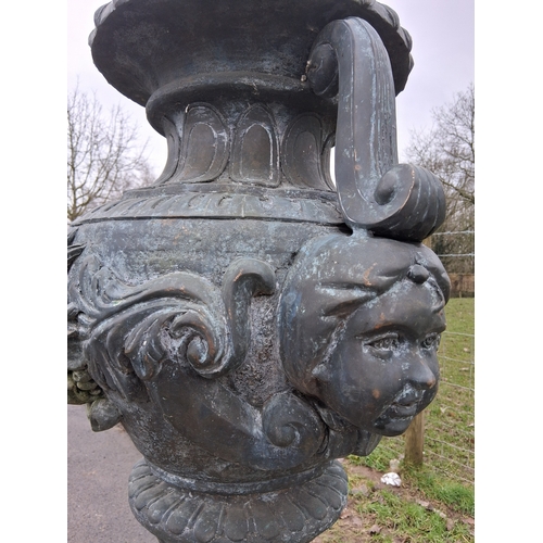 12 - LARGE BRONZE/COPPER URN ON BASE