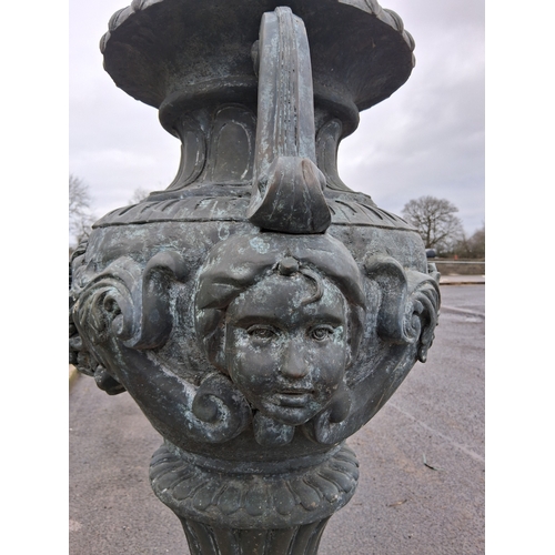 12 - LARGE BRONZE/COPPER URN ON BASE