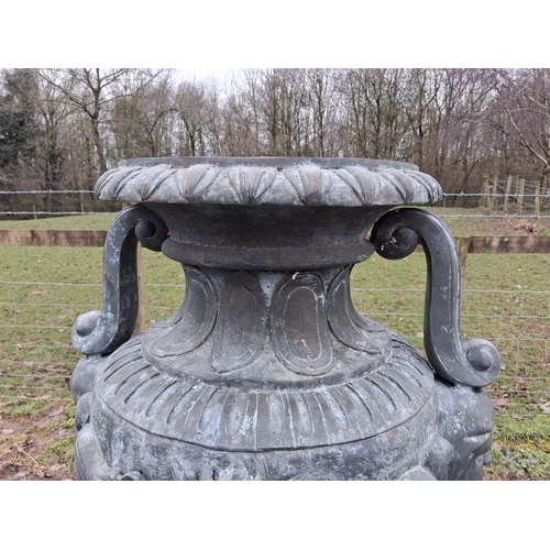 12 - LARGE BRONZE/COPPER URN ON BASE