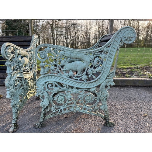 15 - PAIR OF CAST IRON GARDEN CHAIRS BY GEORGE SMITH & CO, ANIMAL DESIGN