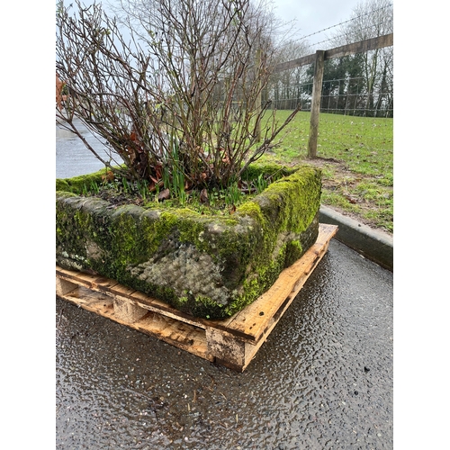 20 - LARGE SQUARE CARVED SANDSTONE TROUGH