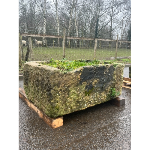 24 - LARGE EARLY GRANITE SQUARE TROUGH