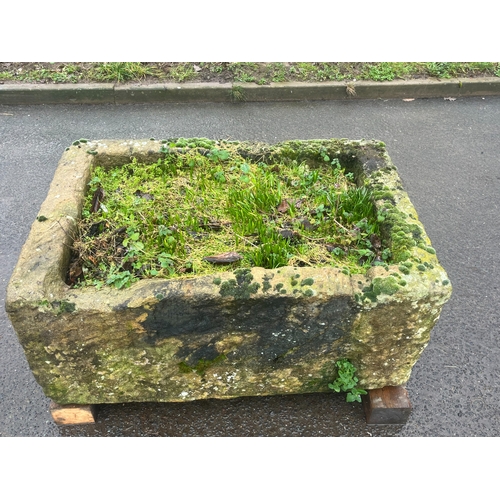24 - LARGE EARLY GRANITE SQUARE TROUGH