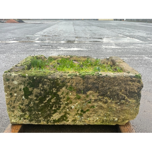 24 - LARGE EARLY GRANITE SQUARE TROUGH