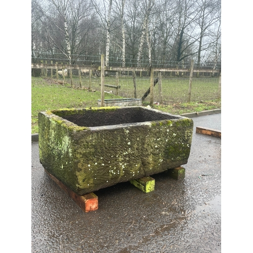 26 - LARGE EARLY SANDSTONE SQUARE TROUGH