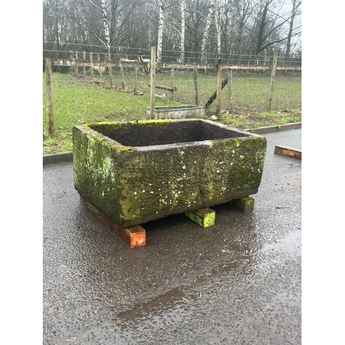 26 - LARGE EARLY SANDSTONE SQUARE TROUGH