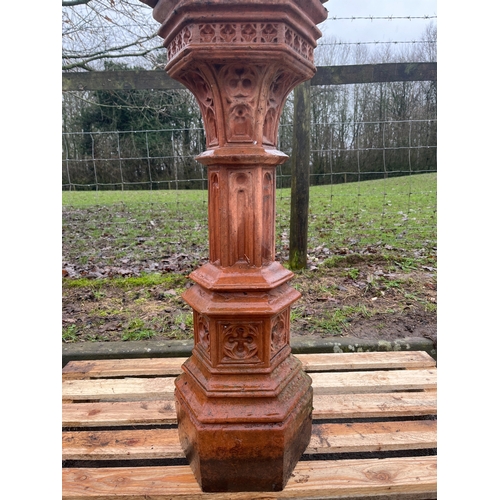 50 - TERRACOTTA GOTHIC BIRDBATH