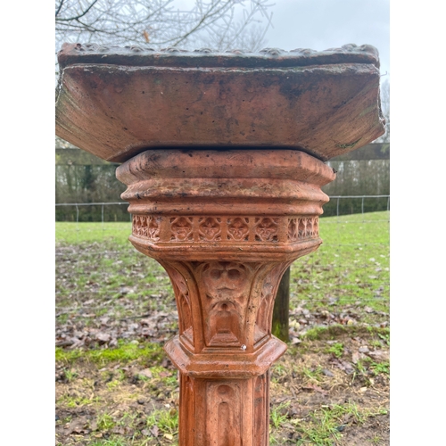 50 - TERRACOTTA GOTHIC BIRDBATH