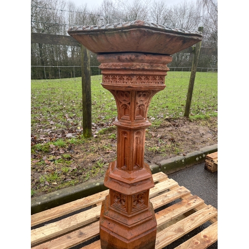 50 - TERRACOTTA GOTHIC BIRDBATH