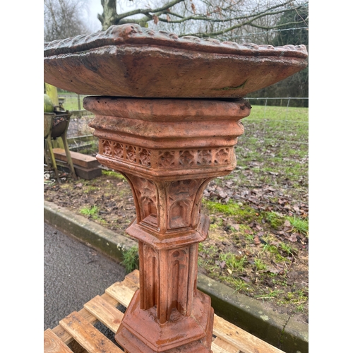 50 - TERRACOTTA GOTHIC BIRDBATH