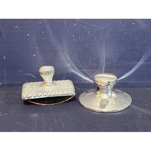 238 - SILVER STAMP AND INKWELL