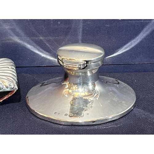 238 - SILVER STAMP AND INKWELL