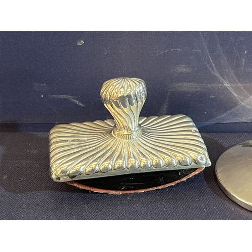 238 - SILVER STAMP AND INKWELL