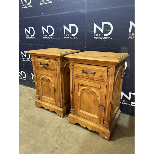 266 - PAIR PINE CUPBOARDS
