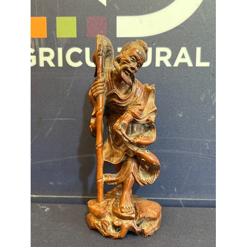 395 - ORIENTAL FRUITWOOD FIGURE