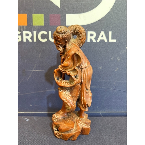 395 - ORIENTAL FRUITWOOD FIGURE