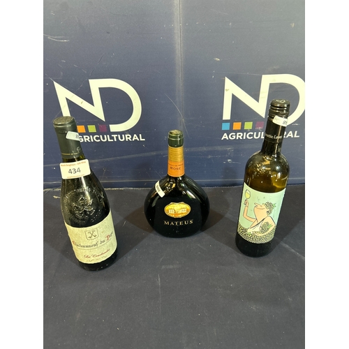 434 - THREE BOTTLES OF ALCOHOL