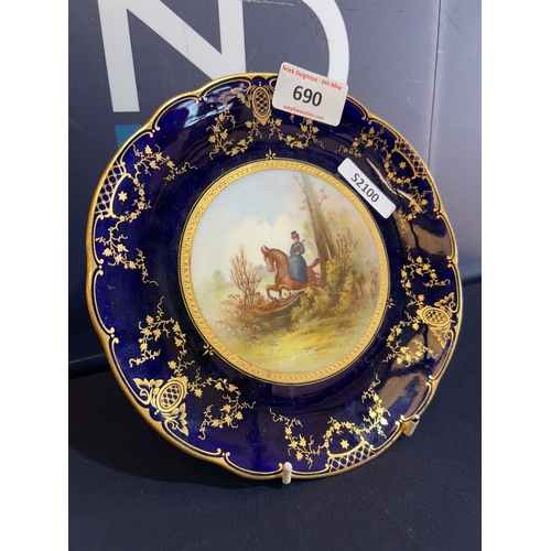 690 - COALPORT HAND PAINTED HUNTING PLATES