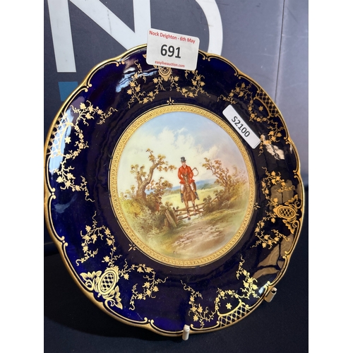 691 - COALPORT HAND PAINTED HUNTING PLATES